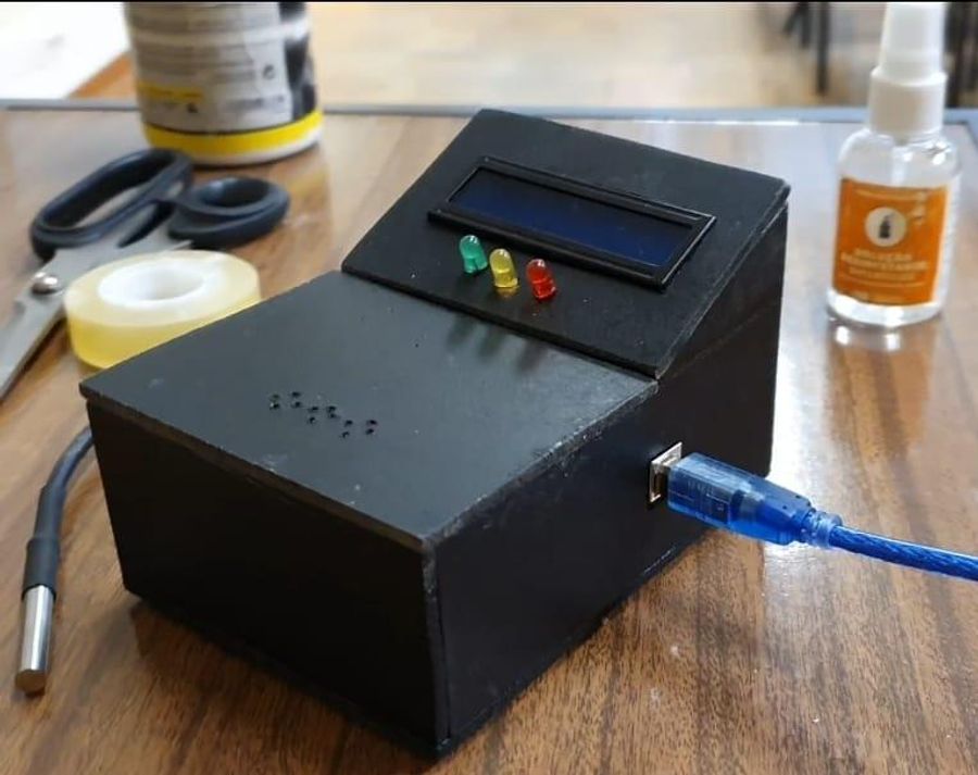 Protovid assembled enclosure with display and status lights